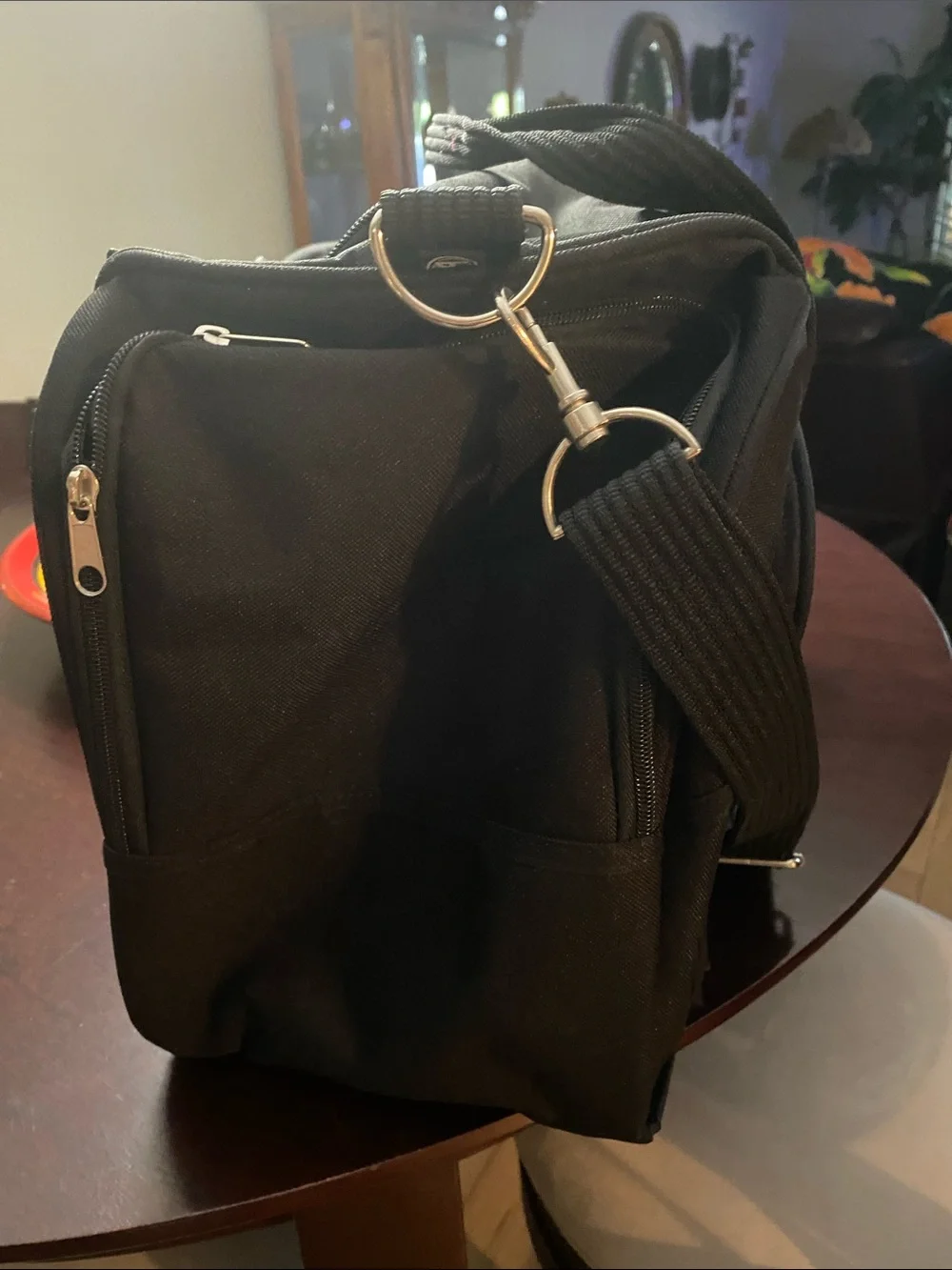 Club Black Duffel Bag with Embroidered Crest